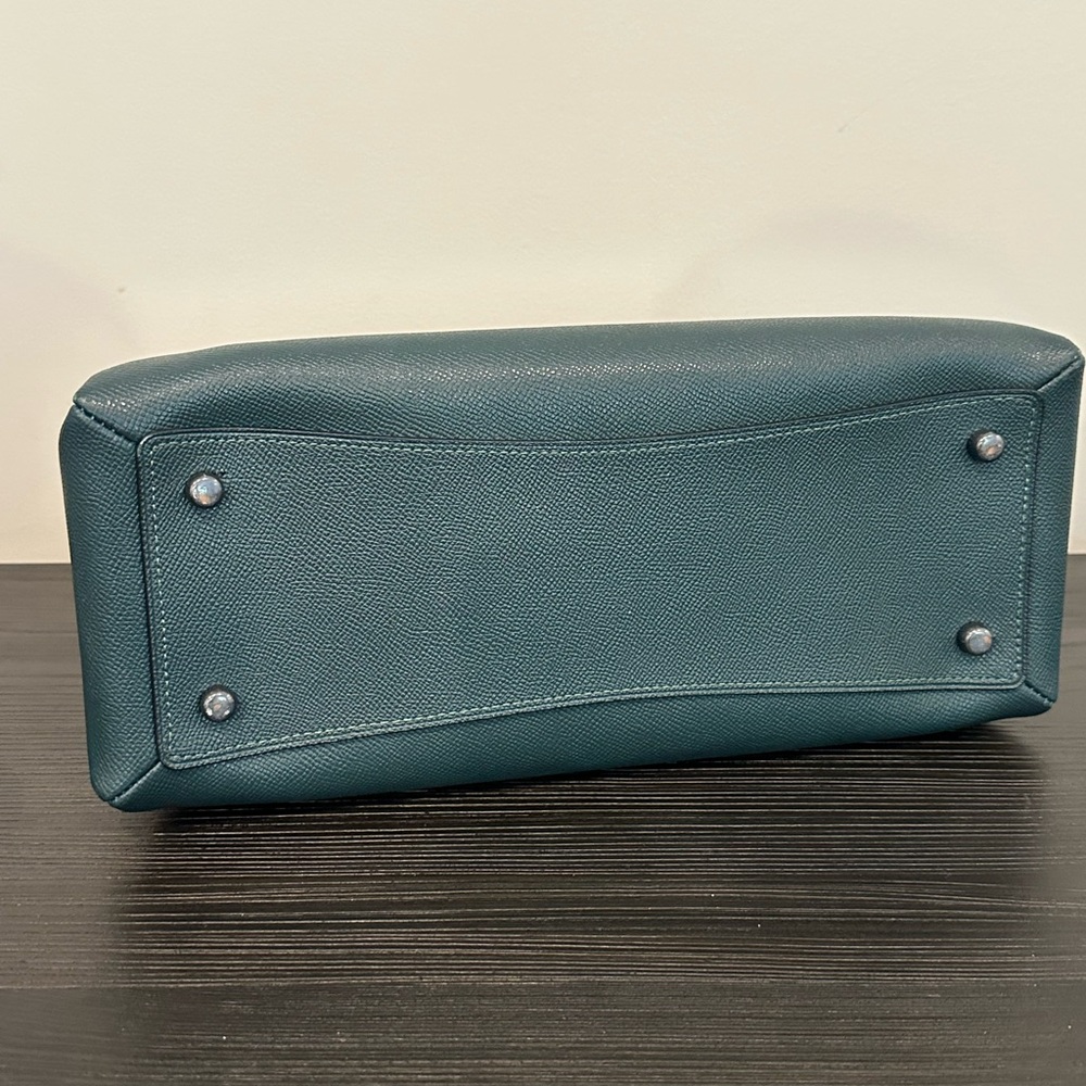 Coach Forest Green 3-Pc Set! Handbag Crossbody Purse, Keychain Wallet, Wristlet! - Picture 6 of 16